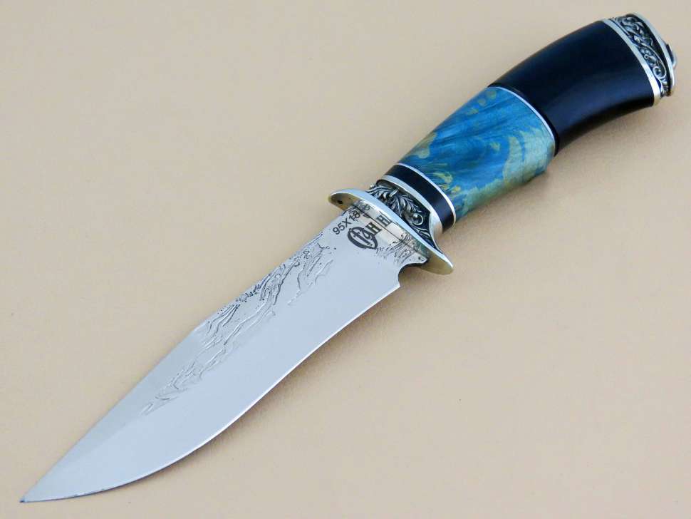 Нож «ШТОРМ», 95х18, кап клена, граб